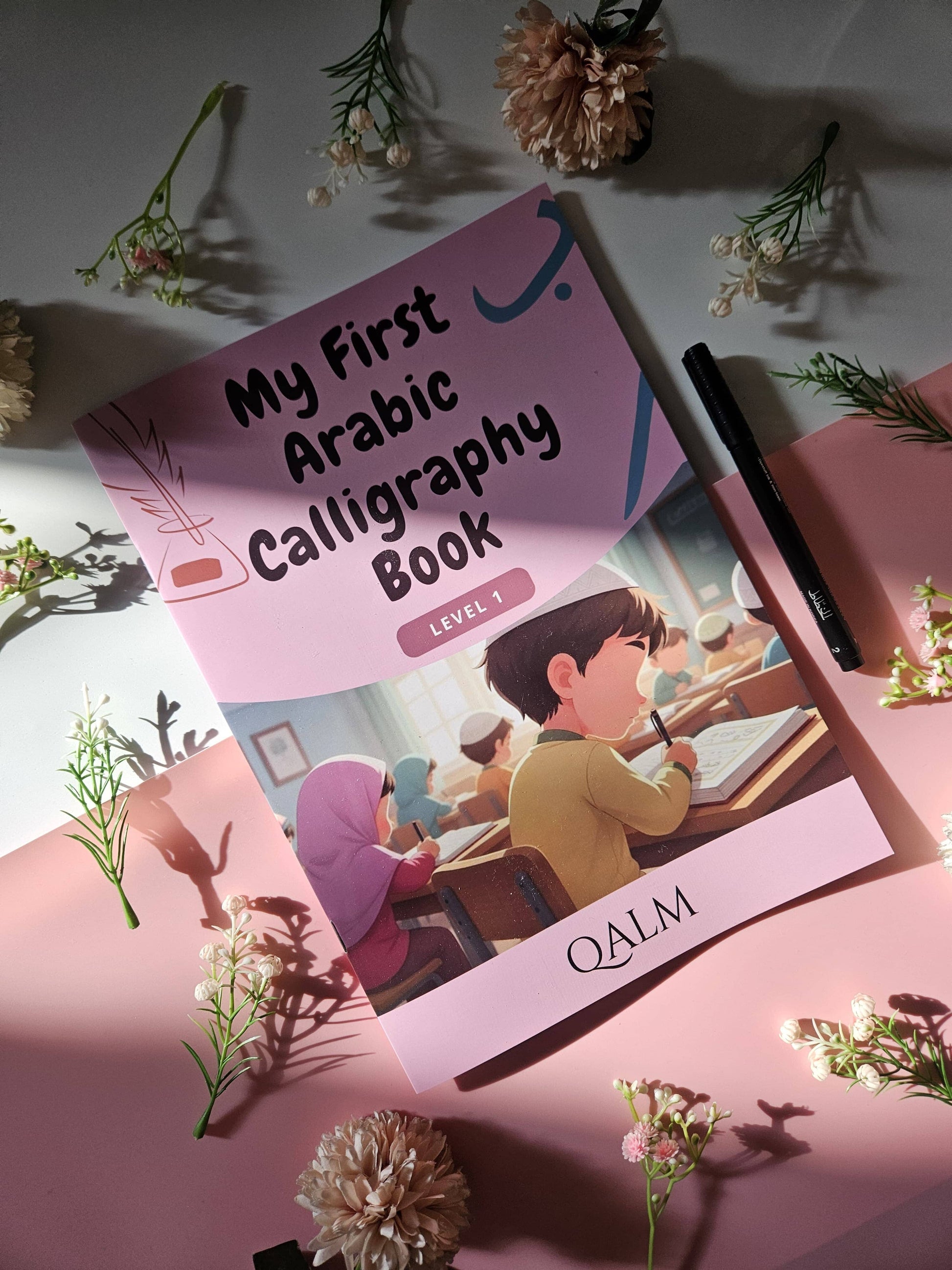 The Complete 4-in-1 Arabic Calligraphy Kit for Kids | Self Learn & Trace QALM 