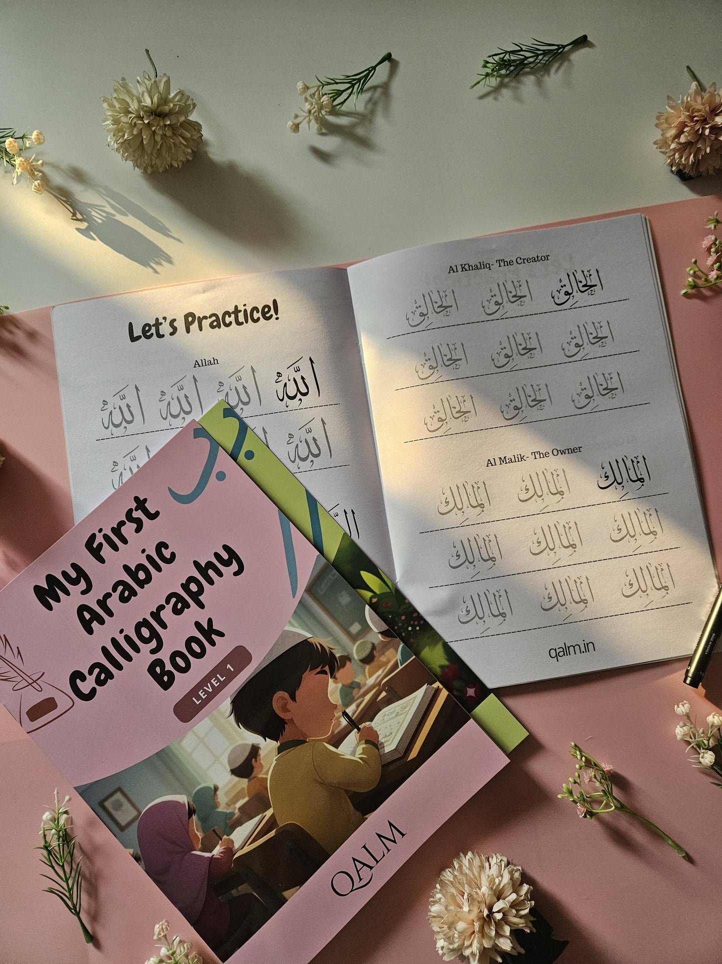 The Complete 4-in-1 Arabic Calligraphy Kit for Kids | Self Learn & Trace QALM 