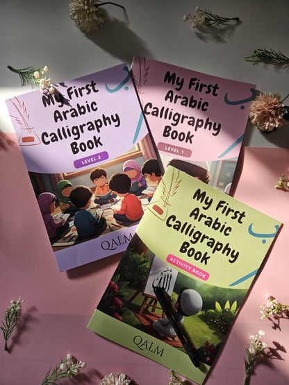 The Complete 4-in-1 Arabic Calligraphy Kit for Kids | Self Learn & Trace QALM 