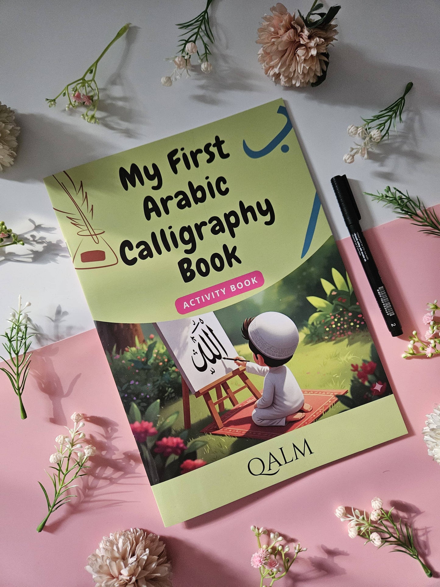 The Complete 4-in-1 Arabic Calligraphy Kit for Kids | Self Learn & Trace QALM 